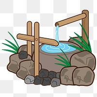 Japanese garden  png clipart illustration, transparent background. Free public domain CC0 image.