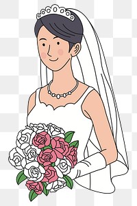 Bride png sticker, transparent background. Free public domain CC0 image.