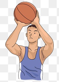 Basketball player  png clipart illustration, transparent background. Free public domain CC0 image.