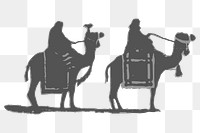 Camel rider png sticker, transparent background. Free public domain CC0 image.