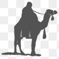 Camel rider png sticker, transparent background. Free public domain CC0 image.