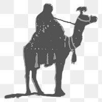 Camel rider png sticker, transparent background. Free public domain CC0 image.