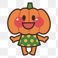 Cute pumpkin cartoon png sticker, transparent background. Free public domain CC0 image.