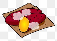 Roasted sweet potato png sticker, transparent background. Free public domain CC0 image.