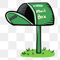 Mailbox  png clipart illustration, transparent background. Free public domain CC0 image.