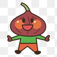 Onion character  png clipart illustration, transparent background. Free public domain CC0 image.