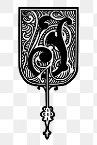 Antique crest  png clipart illustration, transparent background. Free public domain CC0 image.