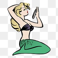 Mermaid png sticker, transparent background. Free public domain CC0 image.