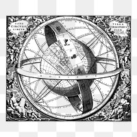 Vintage globe  png clipart illustration, transparent background. Free public domain CC0 image.