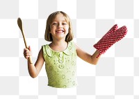 Happy young baker png, transparent background