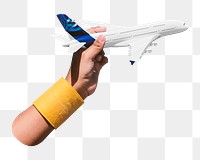 PNG commercial airplane, collage element, transparent background