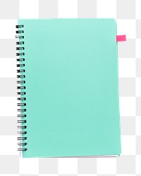 Green notebook png, transparent background