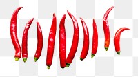 Chili peppers png vegetable sticker, transparent background