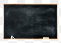 Blank school chalkboard png sticker, transparent background