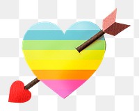 PNG LGBT heart, collage element, transparent background