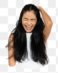 Screaming girl png sticker, transparent background