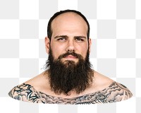 Man with beard png sticker, transparent background