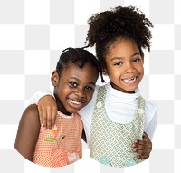 Little girl siblings png, transparent background