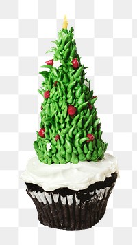 Christmas cupcake png, transparent background