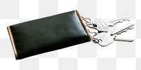 Leather key wallet png sticker, transparent background