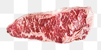 Raw marbled steak png sticker, transparent background