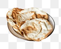 Indian naan png sticker, transparent background