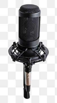 Png condenser microphone sticker, transparent background