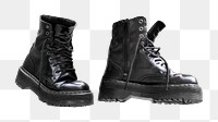 Combat boots png, transparent background