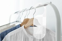 Plastic tag hanger png transparent mockup