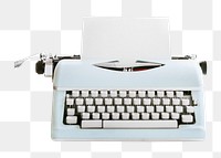 PNG Retro light blue pastel typewriter, collage element, transparent background