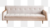 Beige couch png furniture sticker, transparent background