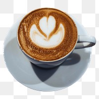 Latte art png drink , transparent background