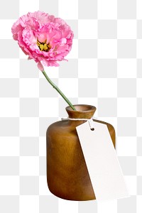 PNG pink flower, collage element, transparent background