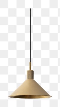 Png brass pendant lamp sticker, transparent background