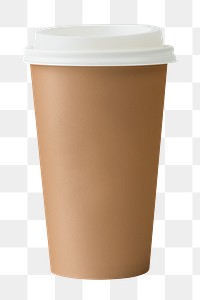 PNG kraft paper coffee cup sticker, transparent background