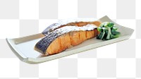 Salmon steak food png, transparent background