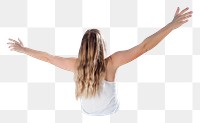 Carefree woman png sticker, transparent background