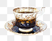 Afternoon tea png drink sticker, transparent background