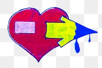 Arrow through heart png, transparent background