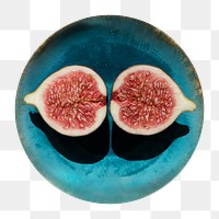 Cut fig png sticker, transparent background