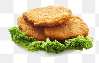 Deep-fried chicken cutlet png, transparent background