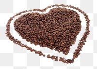 Heart coffee beans png, transparent background