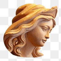 Princess sculpture png sticker, transparent background