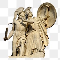 Greek statues png sticker, Athena Protects the Young Hero transparent background