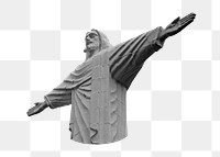 Christ the Redeemer statue png, transparent background