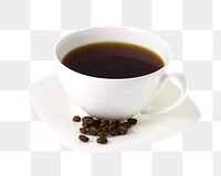 Black coffee png, transparent background