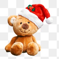 Christmas teddy bear png sticker, transparent background