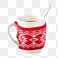 Christmas coffee png sticker, transparent background