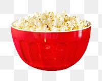 Popcorn bowl png sticker, transparent background