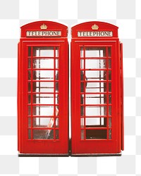 Telephone booths png London sticker, transparent background